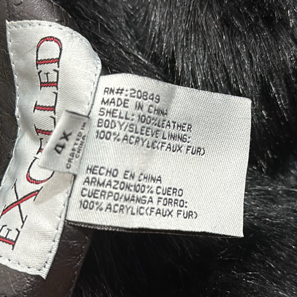 Excelled Leather Reversible Faux Fur & Leather Coat size 4X - Picture 8 of 15